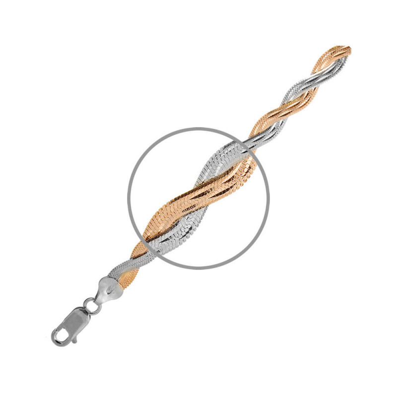 Серебряная цепочка Косичка с позолотой 5895996