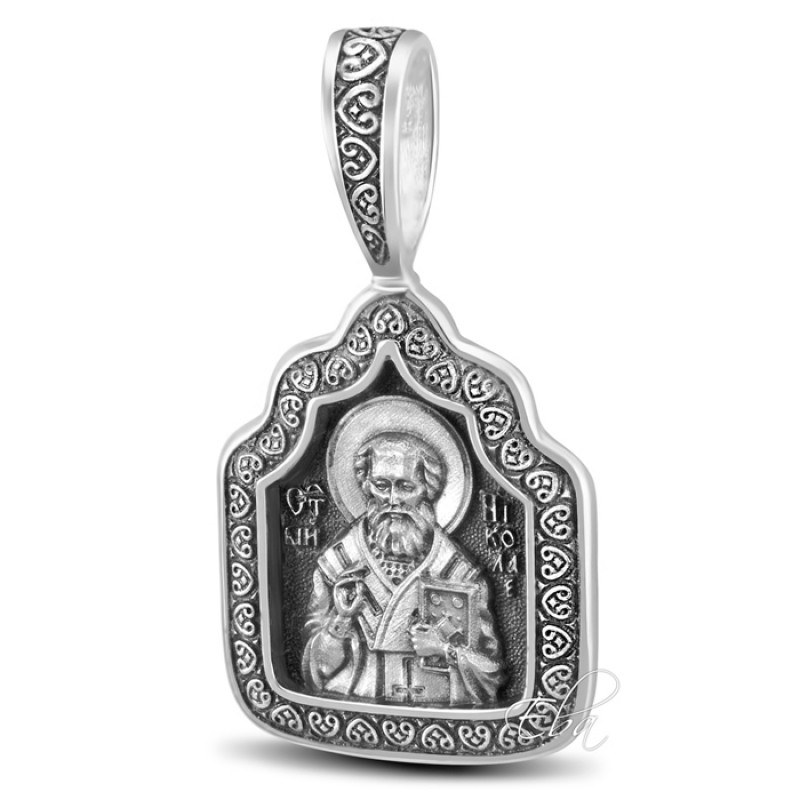 Серебряная подвеска Святитель Николай Чудотворец 18018