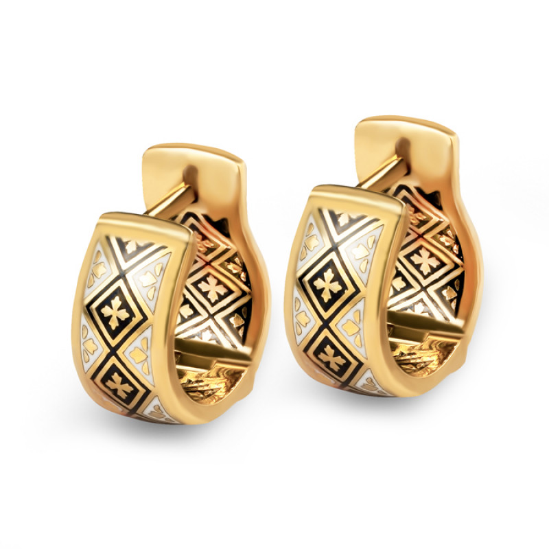 Серьги из серебра с золочением 6004