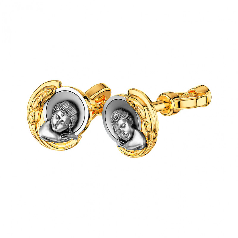 Серьги Ангел из серебра с золочением 60025